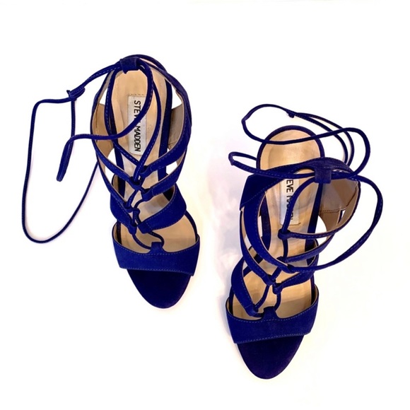 STEVE MADDEN Sandalia Blue Strap Sandal Heels - Picture 3 of 8